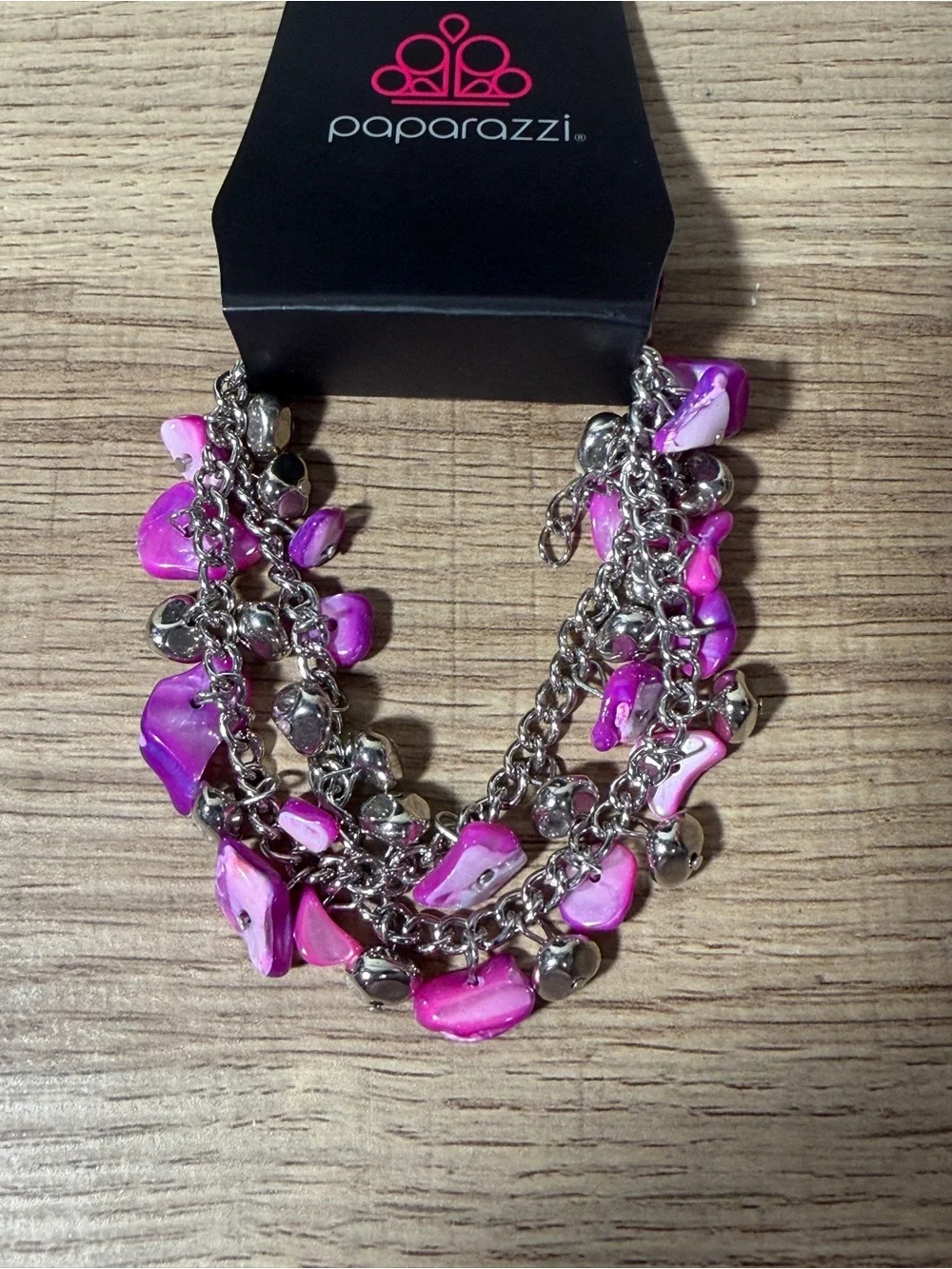 paparazzi Pink Shell Multi-Strand Charm Bracelet